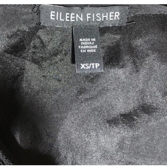 Eileen Fisher Falling Star Hand Beaded Silk Blouse Black Shirt Size XS - Picture 6 of 7